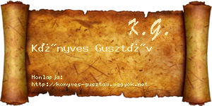 Könyves Gusztáv névjegykártya