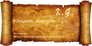 Könyves Gusztáv névjegykártya